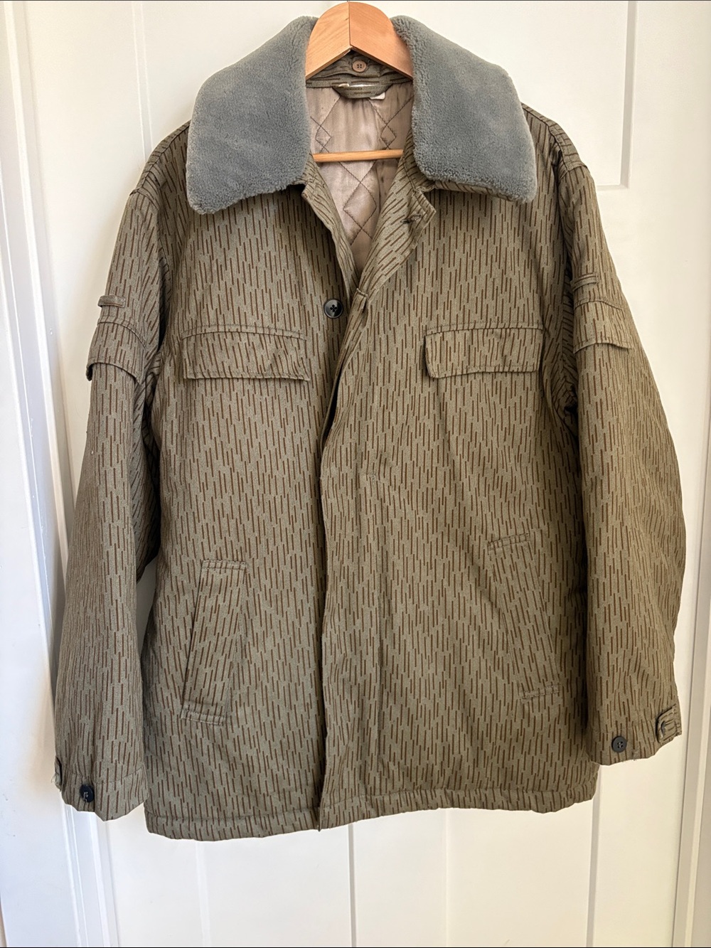 Vintage East German Army (NVA) Strichtarn Raindrop Camo Winter Field Jacket